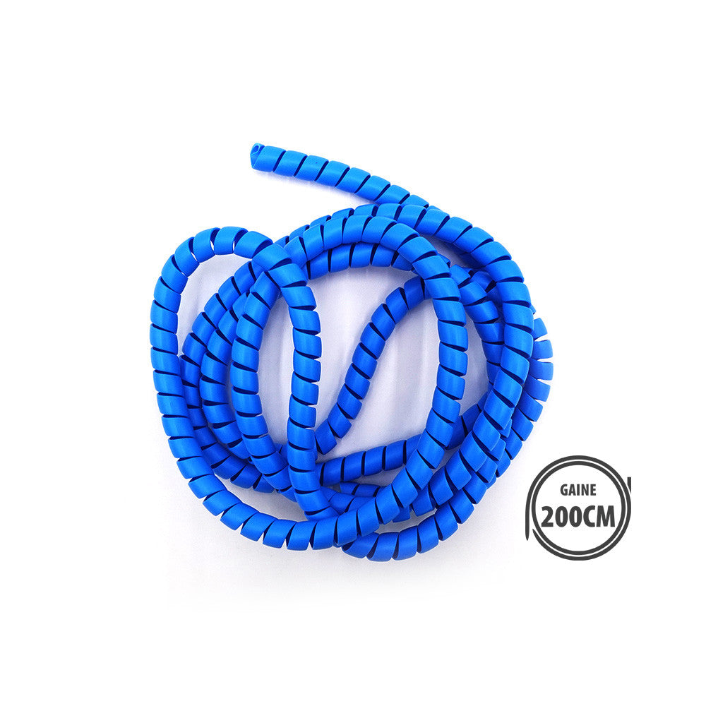 Gaine protège cables bleu 2m