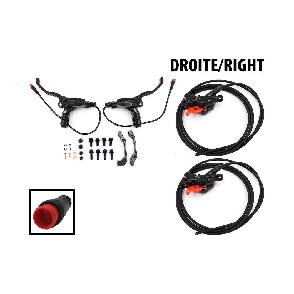 Kit Freins Hydrauliques 4 Pistons Connecteur Etanche (2 Etriers Droit)